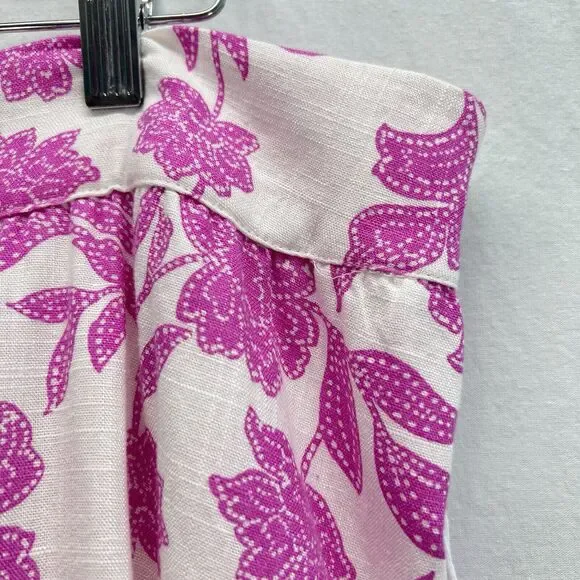 Lauren Conrad Tiered Midi Skirt Plus Size 2X Floral Pink Lined